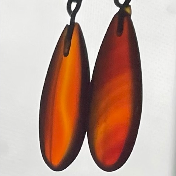 Silver & Carnelian bohemian dangling earrings, vintage - Picture 3 of 8
